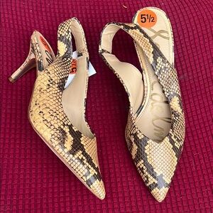 Women's Snakeskin Slingback Heels